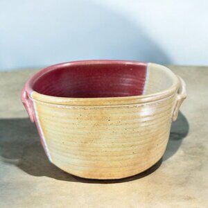 Hand Made Studio Art Pottery Bowl Dish With Handles Signed B‎ Creek Planter Pot